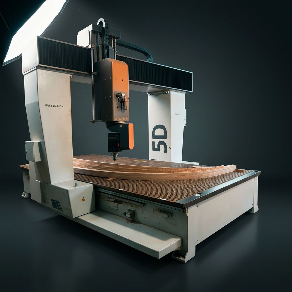 5axis.lt five-axis gantry machining centre with a large curved workpiece on the table
