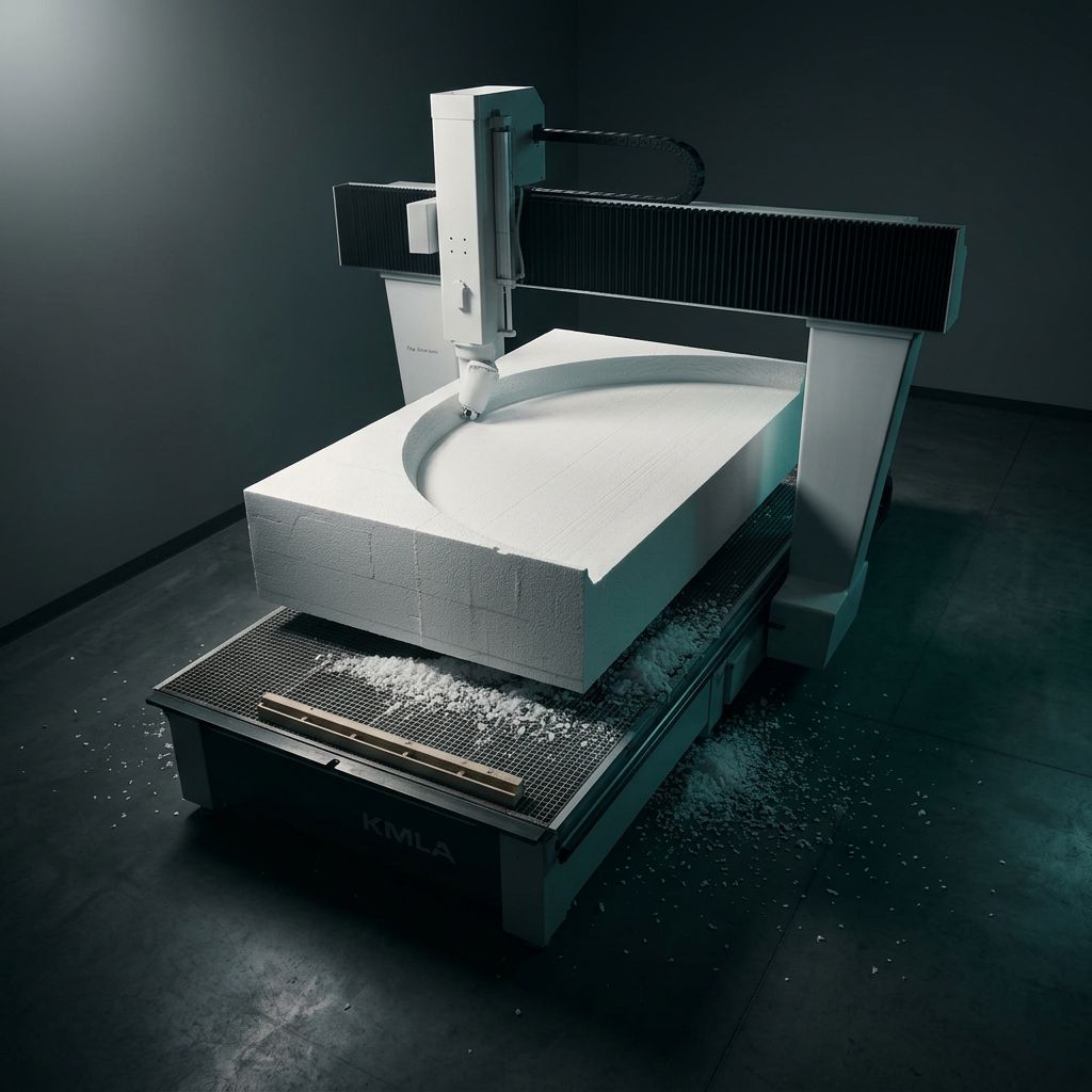 Large block set up on the machine table