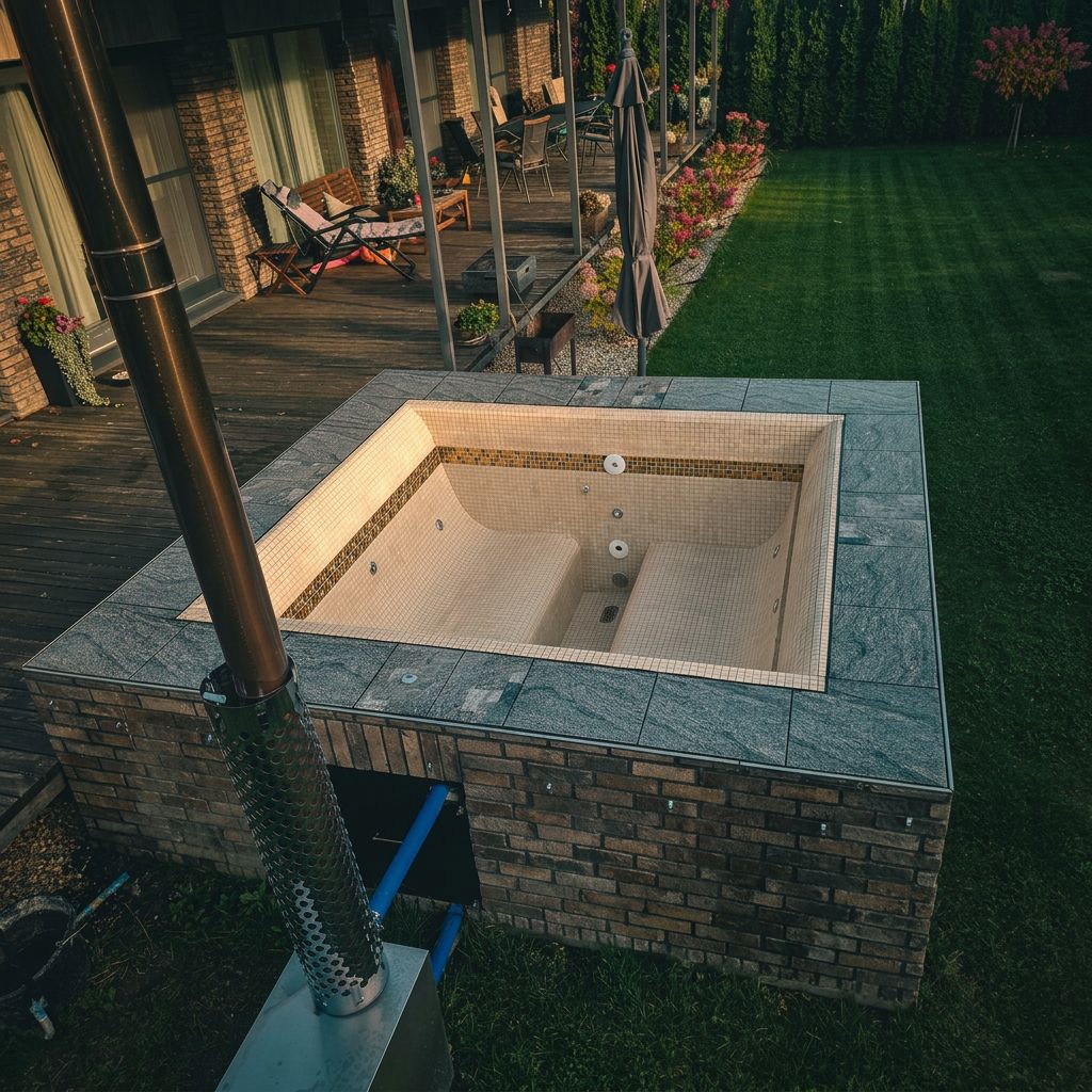 Raised brick and stone surround, private commission
